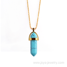 Turquoise Pendant Necklace Jewelry for Women Healing Stone Pendulum